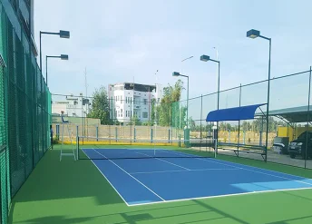 Sơn 6 lớp với Sơn Cao Su Chống Nứt POLYURETHANE TOPTENNIS trên nền nhựa.