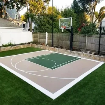 Thi công sân bóng rổ với 1 rổ chuẩn - Nền xi măng - Sơn có Hạt Cao Su  và US Open Laykold