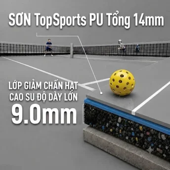 Sơn Sân Pickleball Dày 9.5mm Giảm Đau Khớp